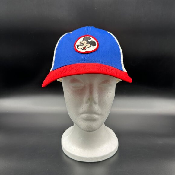 Vintage 1970s Mickey Mouse Cap Hat Snapback Patch Walt Disney Productions Red - Picture 2 of 11